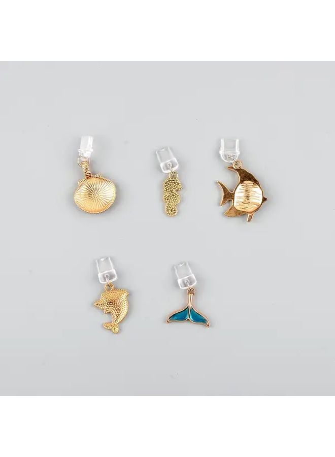 Aquatic Creatures Phone Dust Plugs For iPhone 5 14 5PCS Port Protectors Cute Design - Image 5